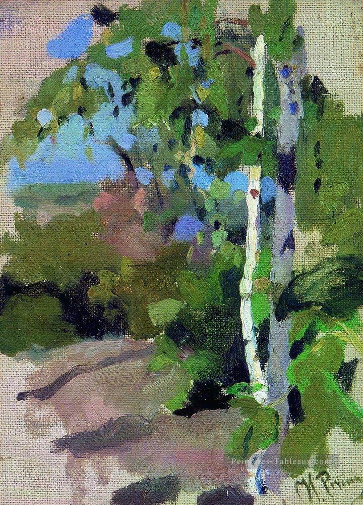 bouleaux journée ensoleillée Ilya Repin Peintures à l'huile
